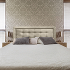 Cabeceira Painel Queen Veneza Luxor 10 Suede Liso Bege 160 X