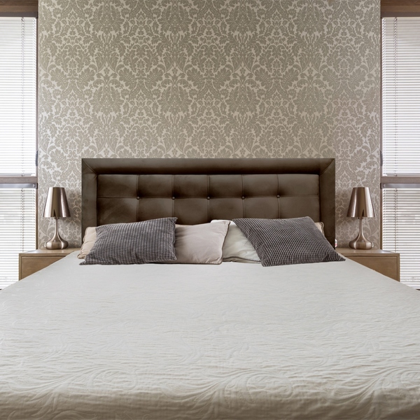 Cabeceira Painel Queen Veneza Luxor 10 Suede Liso Marrom 160