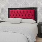 Cabeceira Painel Solteiro Liverpool 100cm Vermelho E Preto