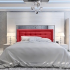 Cabeceira Painel Solteiro Veneza Luxor 10 Suede Liso Vermelho