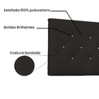 Cabeceira Painel Tânia Para Cama Box King 195 Cm Corino Marro