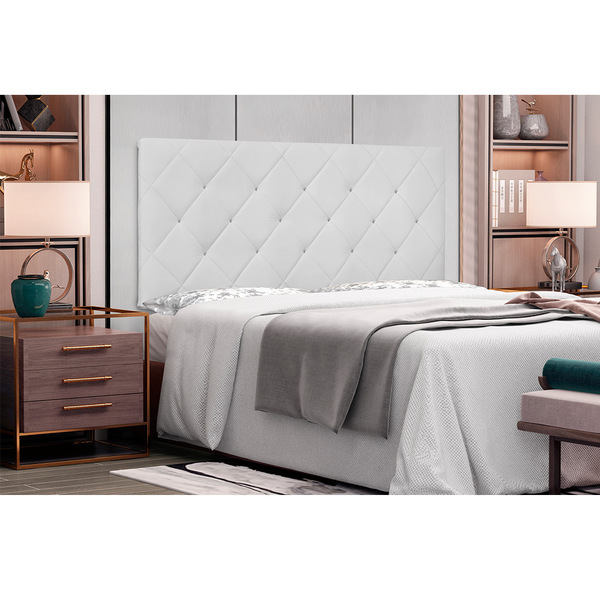Cabeceira Painel Tânia Para Cama Box Queen 160 Cm Corino Bran