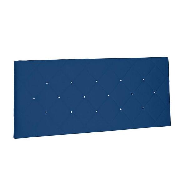 Cabeceira Painel Tânia Solteiro 90cm Suede Azul Marinho