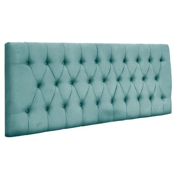 Cabeceira Painel Viùva 120 Cm Imperatriz Suede Azul Tiffany