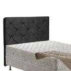 Cabeceira Para Box Solteiro Oásis Suede Preta Com Botões De S