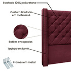 Cabeceira Para Cama Box 140 Cm Lisboa Veludo Marsala - Nexta