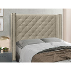 Cabeceira Para Cama Box 160 Cm Lisboa Veludo Bege - Nexta Casa