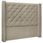 Cabeceira Para Cama Box 195 Cm Lisboa Suede Bege - Nexta Casa