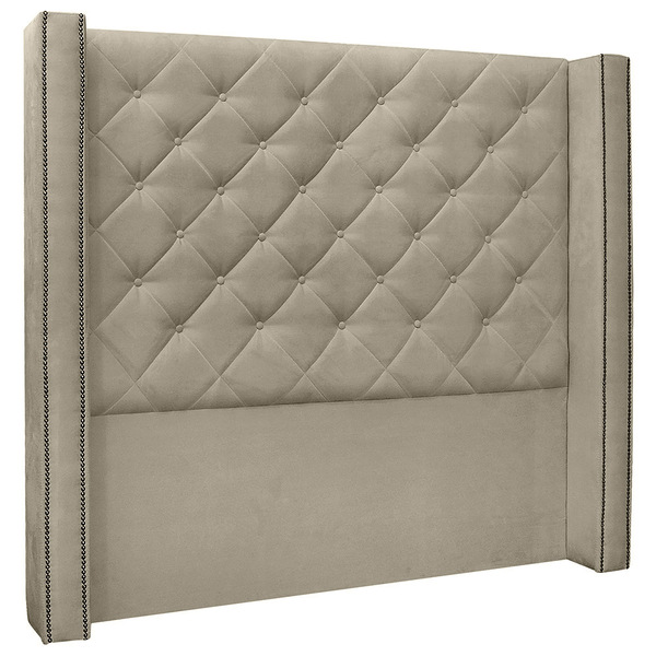 Cabeceira Para Cama Box 195 Cm Lisboa Suede Bege - Nexta Casa