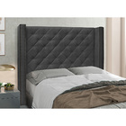 Cabeceira Para Cama Box 195 Cm Lisboa Veludo Cinza - Nexta Ca