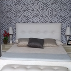 Cabeceira Para Cama Box Botone Almofadada Corino Branco Paine