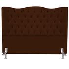 Cabeceira Para Cama Box Casal 138 Cm Com Puff Baú Marrom