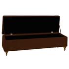 Cabeceira Para Cama Box Casal 138 Cm Com Puff Baú Marrom