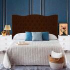 Cabeceira Para Cama Box Casal 138 Cm Com Puff Baú Marrom