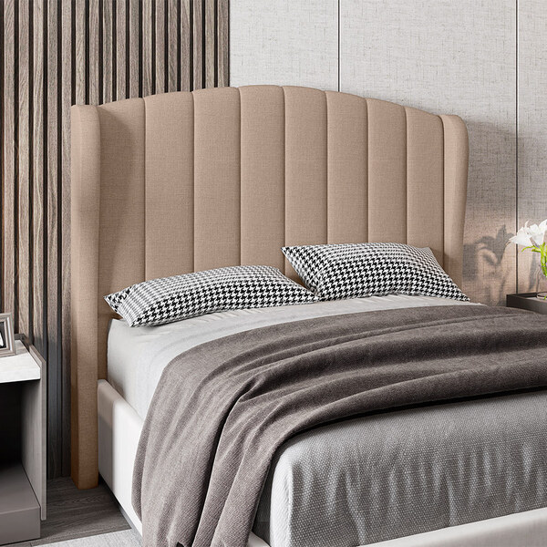 Cabeceira Para Cama Box Casal 140 Cm Angel Linho Bege I02 - D