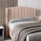 Cabeceira Para Cama Box Casal 140 Cm Angel Veludo Bege I02 -