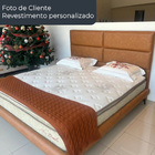 Cabeceira Para Cama Box Casal 140cm Clypea Veludo Cinza Claro