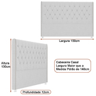 Cabeceira Para Cama Box Casal 150cm Soft Linho Cinza - Sallar