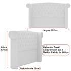 Cabeceira Para Cama Box Casal 182cm Kendi Linho Off White Com