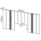 Cabeceira Para Cama Box Casal 275cm Estofado Liso Dalla D01 F