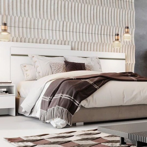 Cabeceira Para Cama Box Casal Com 2 Mesas De Cabeceira - Prim