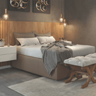 Cabeceira Para Cama Box Casal Com Mesa De Cabeceira 2,83m - S