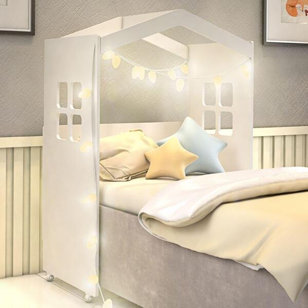 Cabeceira Para Cama Box Eduardo Branco Com Led