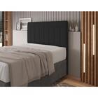 Cabeceira Para Cama Box Itália Casal 1,40cm Linho Preto