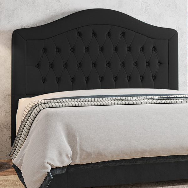 Cabeceira Para Cama Box King 195cm Domo Veludo Preto - Sallar