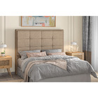 Cabeceira Para Cama Box King 195cm Sena Linho Bege - Sallar H