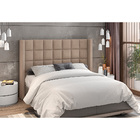 Cabeceira Para Cama Box King 213cm Tratto Veludo Bege - Salla