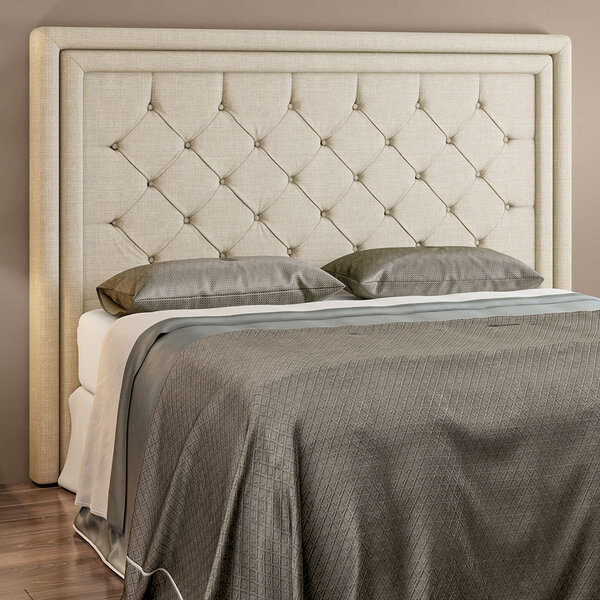 Cabeceira Para Cama Box King 219cm Phili Linho Bege - Sallar