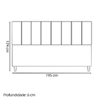 Cabeceira Para Cama Box King Size 195 Cm Classic Suede Azul M