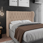 Cabeceira Para Cama Box Queen 160 Cm Beatriz Linho Bege I02 -