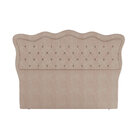 Cabeceira Para Cama Box Queen 160 Cm Eliza Veludo Bege I02 -