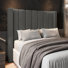 Cabeceira Para Cama Box Queen 160 Cm Rania Linho Cinza I02 -