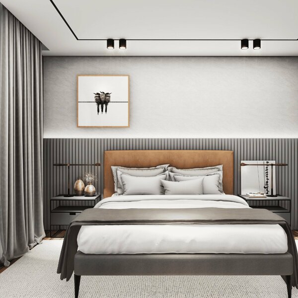 Cabeceira Para Cama Box Queen 160 X 0,60 Cm Detroit Bege/cham