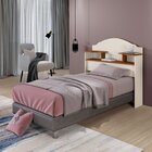 Cabeceira Para Cama Box Solteiro 2 Nichos Evelyn  Off White /