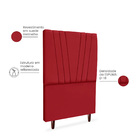 Cabeceira Para Cama Box Solteiro Carla 90cm Suede Vermelho
