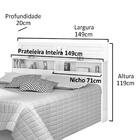 Cabeceira Para Cama Casal 1,40 Com Prateleira E Nichos Floren
