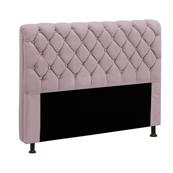 Cabeceira Para Cama Casal 140cm Fernanda Veludo Rosê
