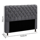 Cabeceira Para Cama Casal Box 140 Cm Fernanda Veludo Chumbo