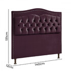 Cabeceira Para Cama Casal Box 140cm Holanda Veludo Roxo