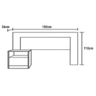 Cabeceira Para Cama Casal London Com Mesinha De Cabeceira - D
