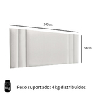 Cabeceira Para Cama Casal Luana 1,40 Estofada Corino - Branco