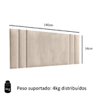 Cabeceira Para Cama Casal Luana 1,40 Estofada Suede - Areia -