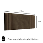 Cabeceira Para Cama Casal Luana 1,40 Estofada Suede - Marrom