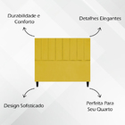 Cabeceira Para Cama De Casal 140 Cm Elen Suede Amarelo