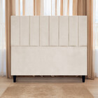 Cabeceira Para Cama De Casal 140 Cm Elen Suede Bege