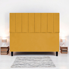 Cabeceira Para Cama De Casal 140 Cm Elen Suede Mostarda